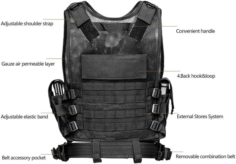YBJMSFA MICH vest close-up highlights rugged 600D nylon and light weight.