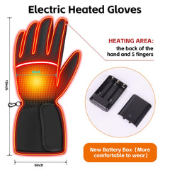 YBWLCLO heated gloves back view shows carbon-fiber heating across the hand.