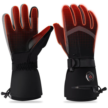 YBWLCLO heated gloves front view show a snug fit for all-day warmth