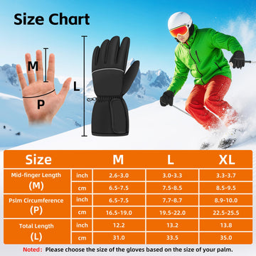 YBWLCLO heated gloves show adjustable wrist strap for secure, comfortable fit.