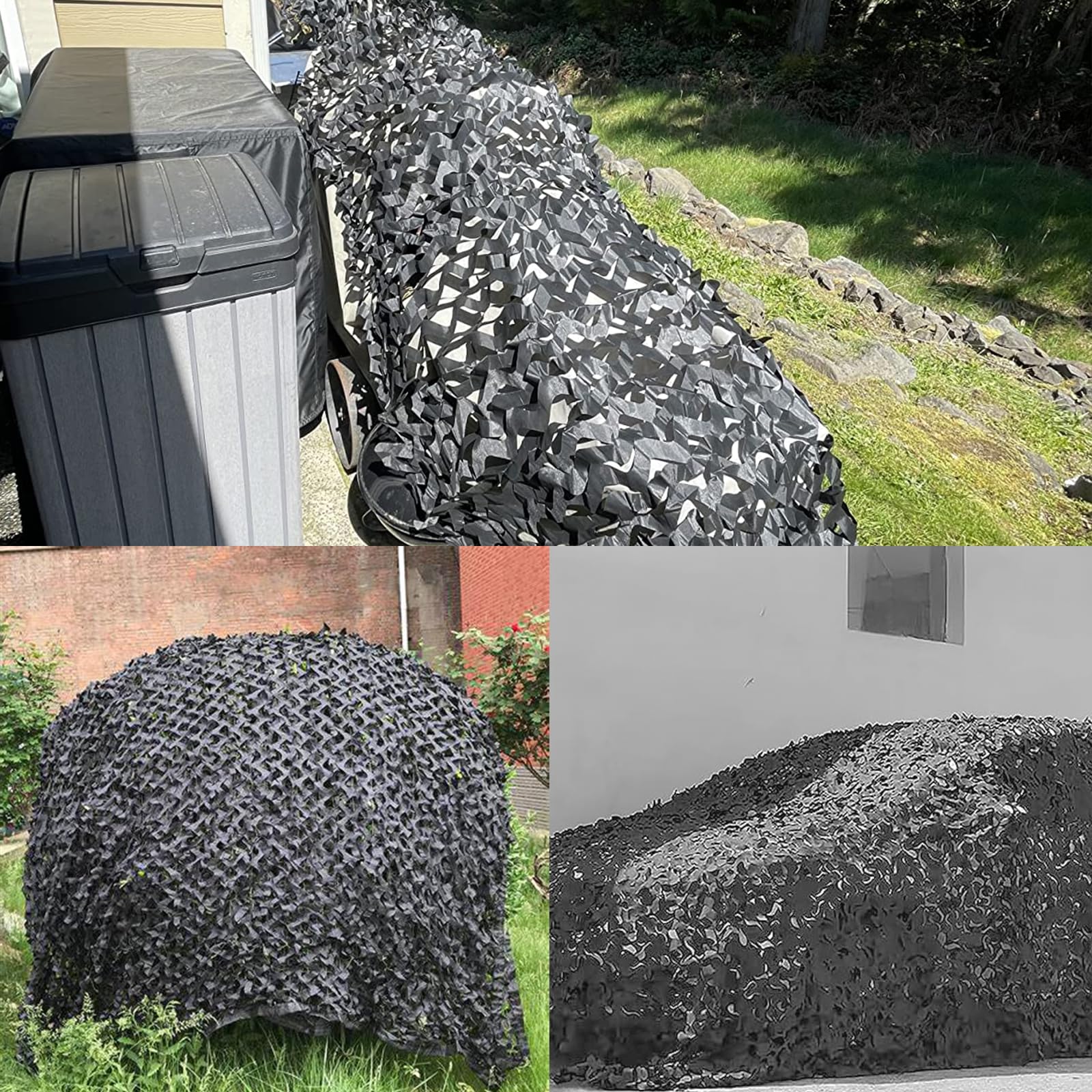 Yeacool camo netting cut-to-size compatibility with zip ties.