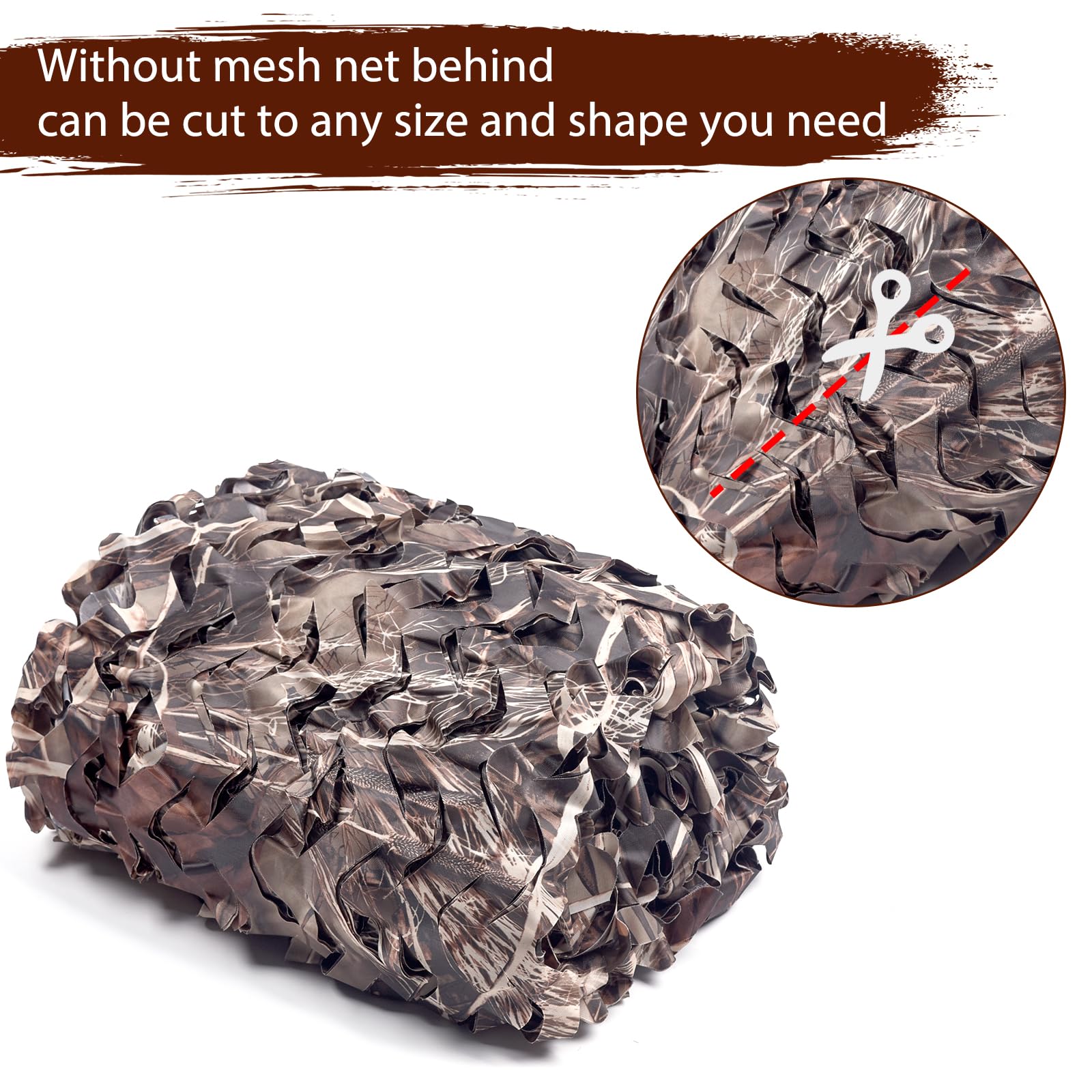 Yeacool camo netting with glare-free finish helps stay unseen in light.