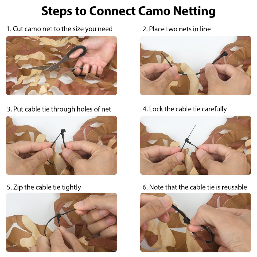 Yeacool camo netting size cutting showing easy customization for any setup