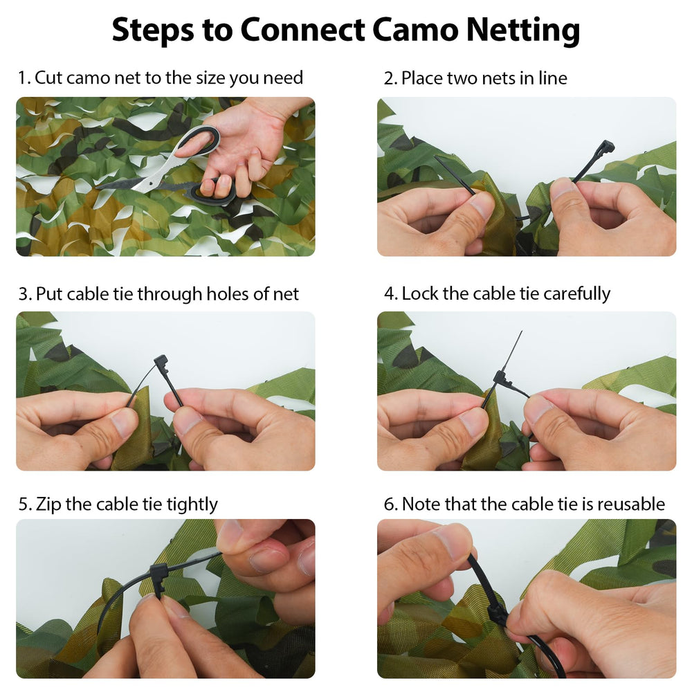Yeacool camouflage netting easy-cut-to-fit feature enables quick terrain tailoring