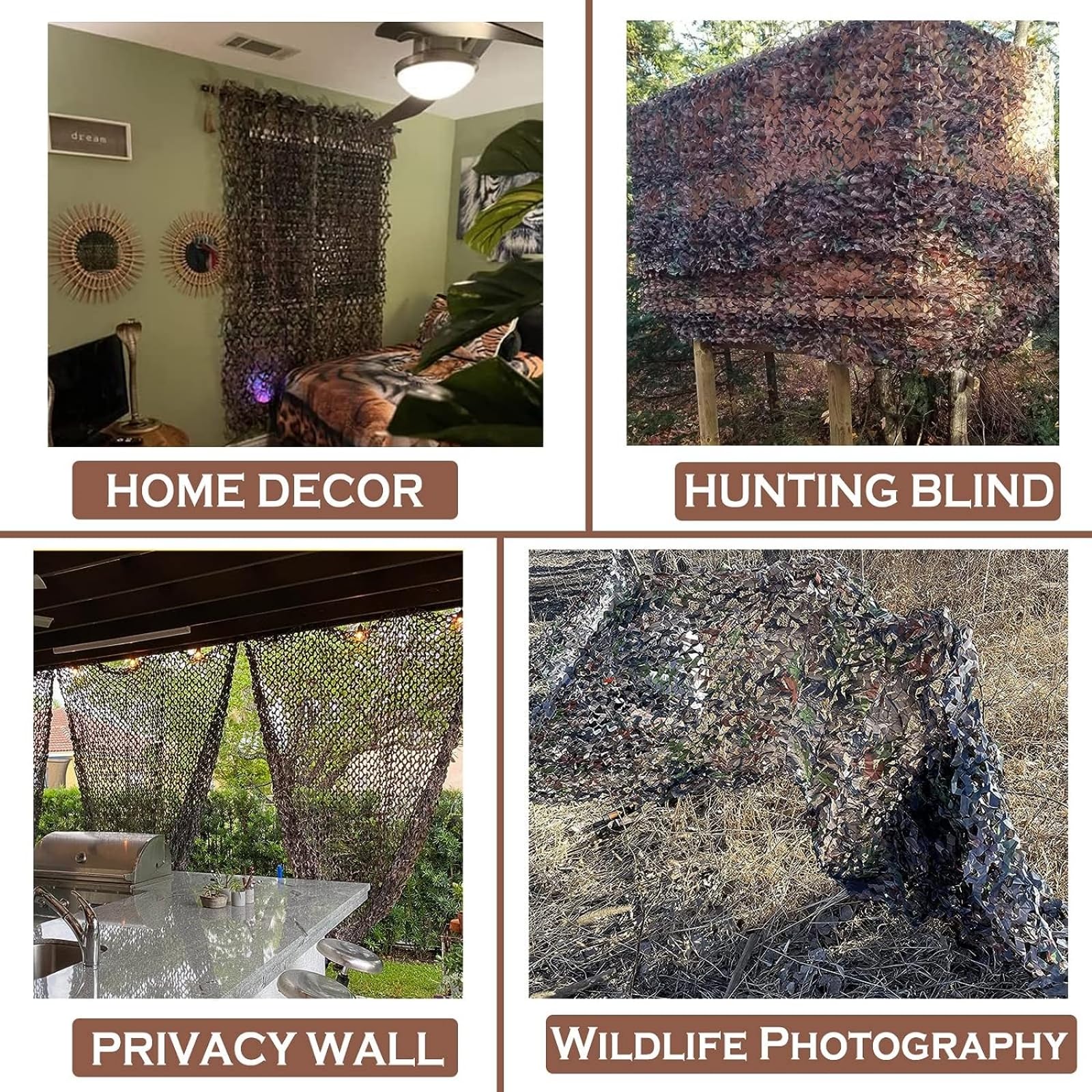 Yeacool camouflage netting hunting blind setup for stealth and shelter