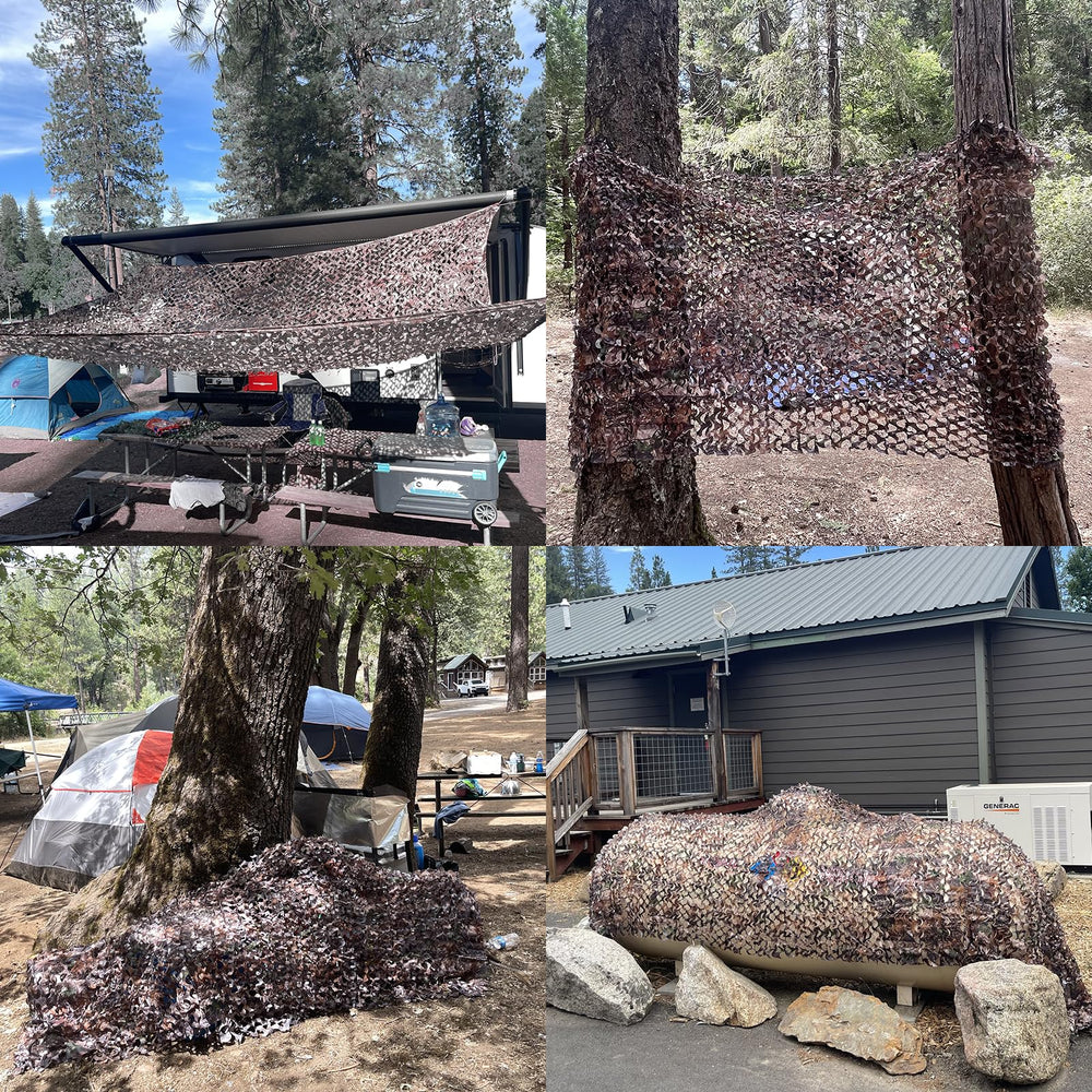 Yeacool camouflage netting noise-free after washing improves outdoor ambiance