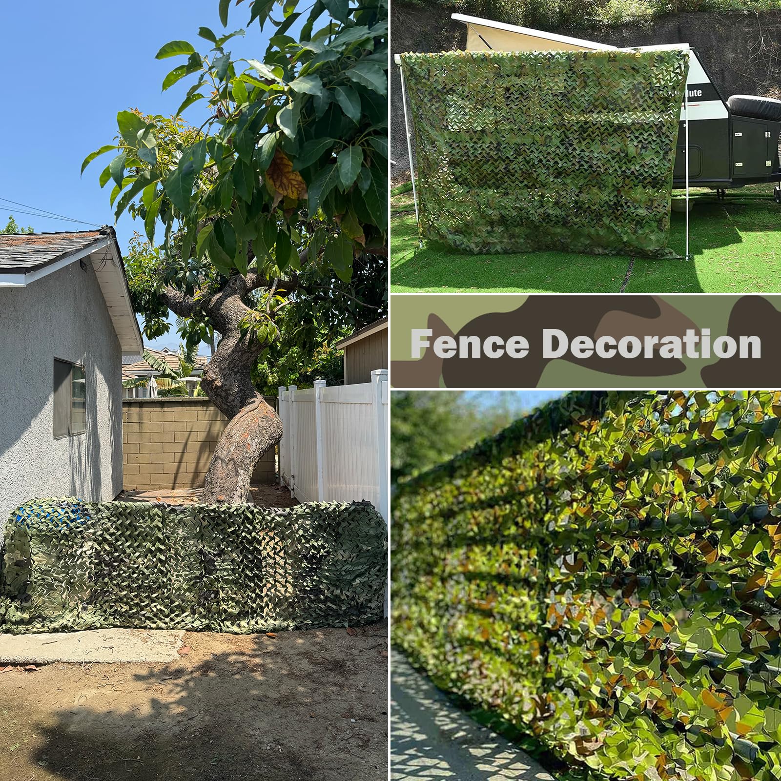 Yeacool camouflage netting waterproof non-glare surface supports durable outdoor use
