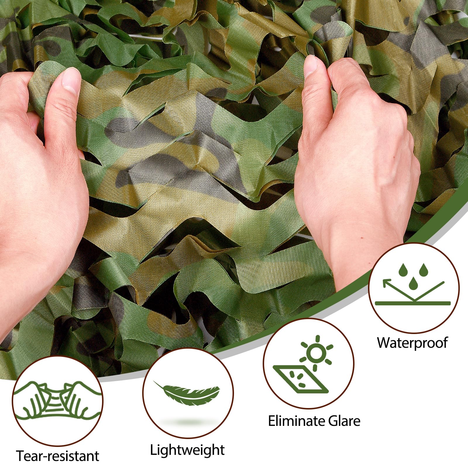 Yeacool camouflage netting woodland 3D leaf pattern image highlighting realistic cover for hunting