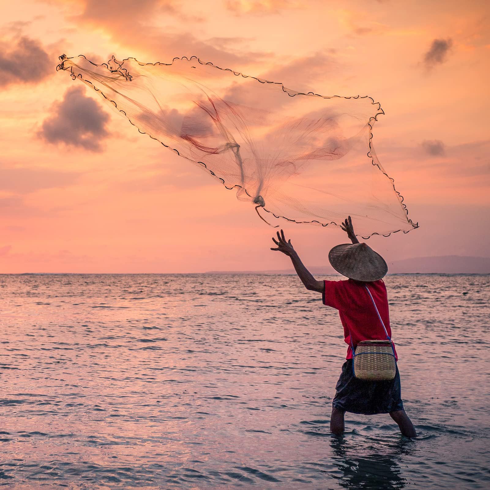 Yeahmart American cast net shrimp net attachment expands bait options for mixed-water use