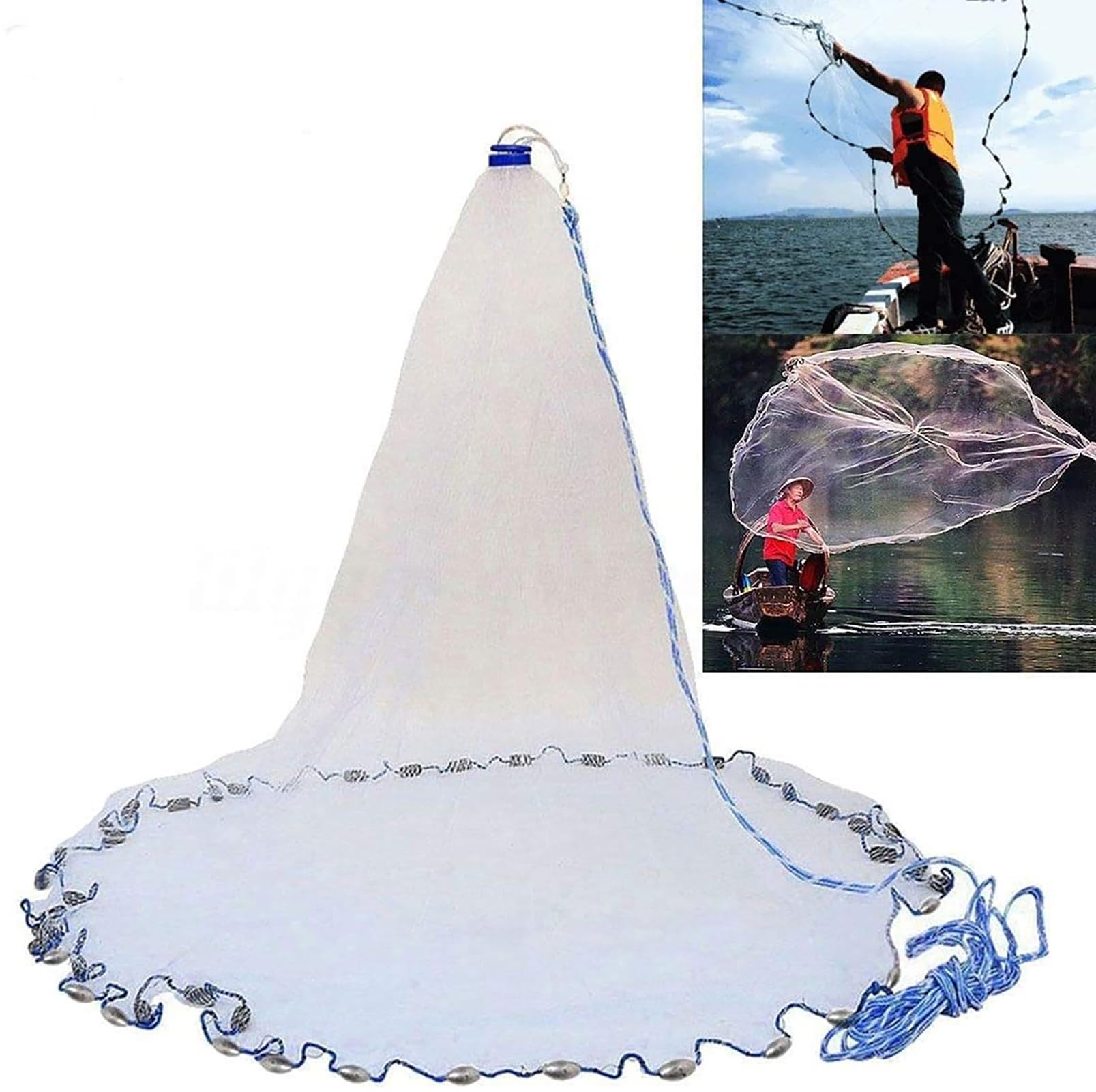 Yeahmart American cast net spread-ready image emphasizes quick bait capture on the water