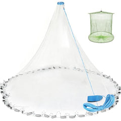 Yeahmart cast net handmade-saltwater-throw ready for easy live-bait capture.