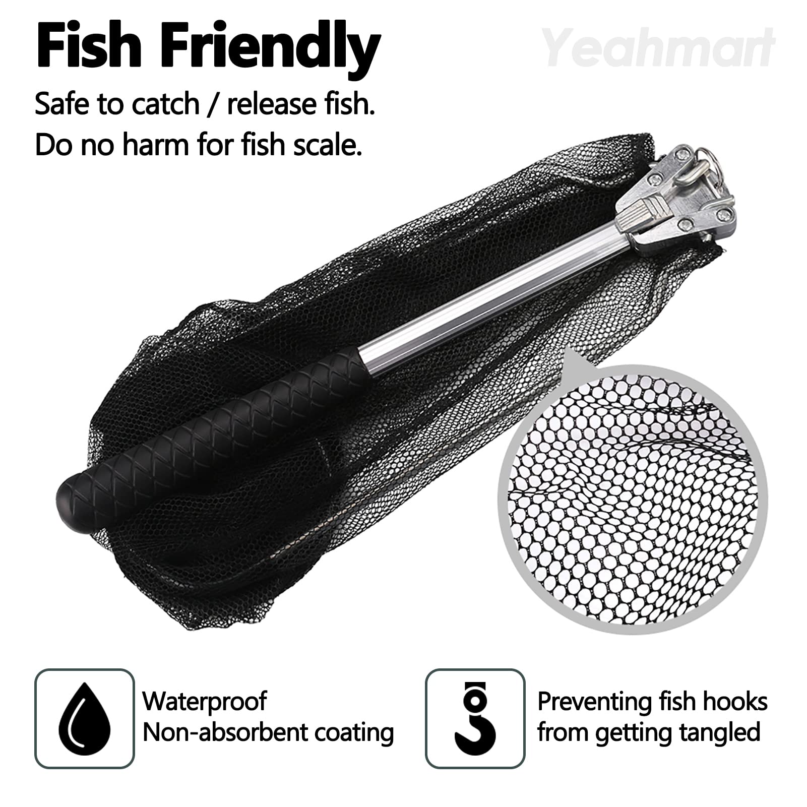 Net fully extended to approximately 21 inches