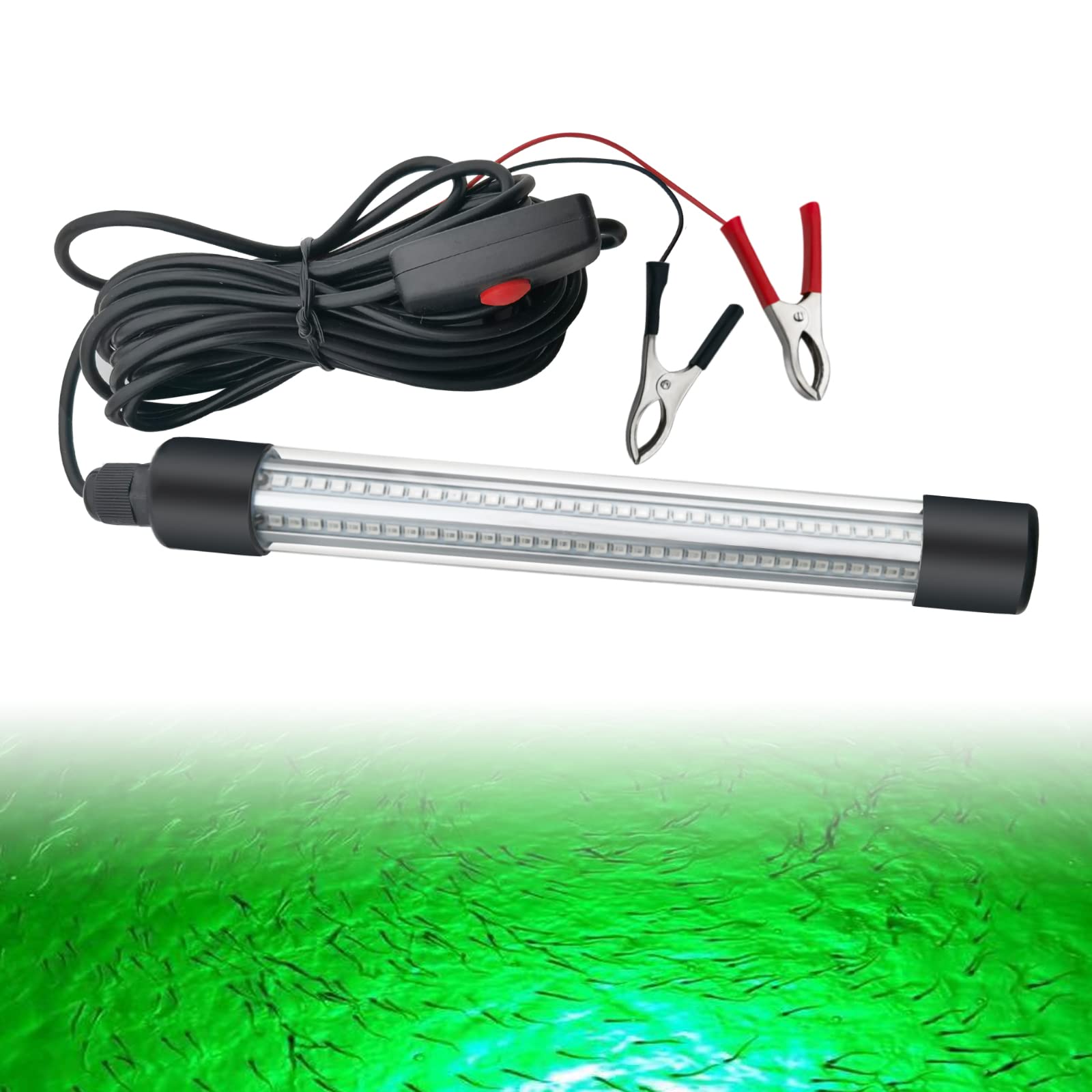 YEGRUEB 12V 20W green underwater night fishing light - front view