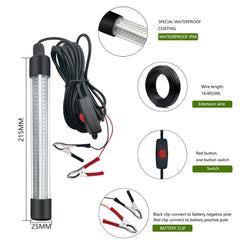 Underwater night fishing light emitting 2000 lumens with 5m power cord