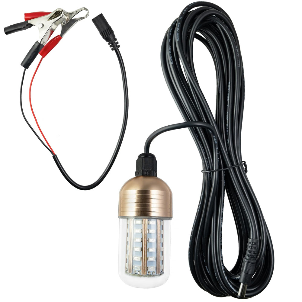 YEGRUEB LED night fishing light underwater 12V 30W IP68 green submersible lamp with 26.2ft cord