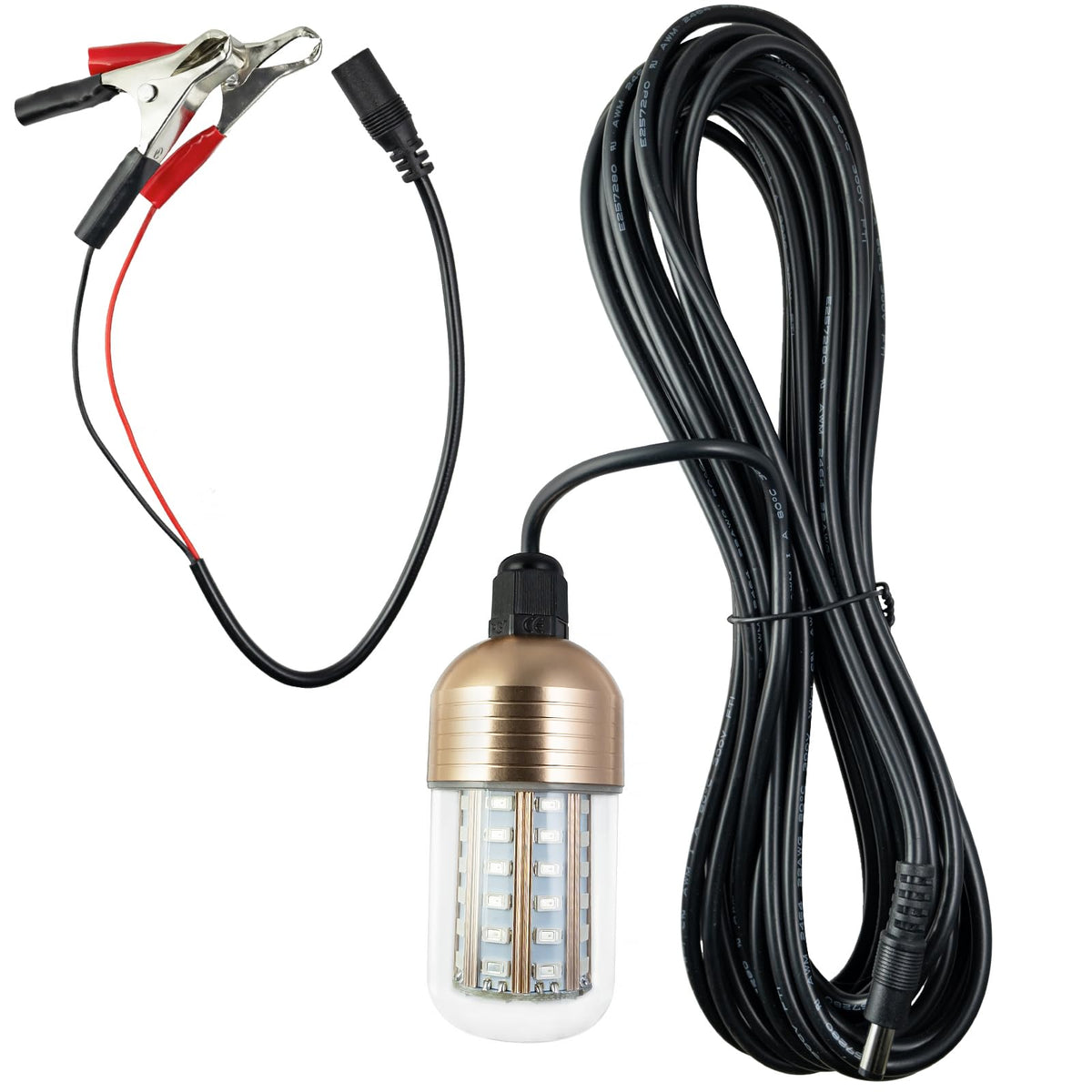 YEGRUEB LED night fishing light underwater 12V 30W IP68 green submersible lamp with 26.2ft cord