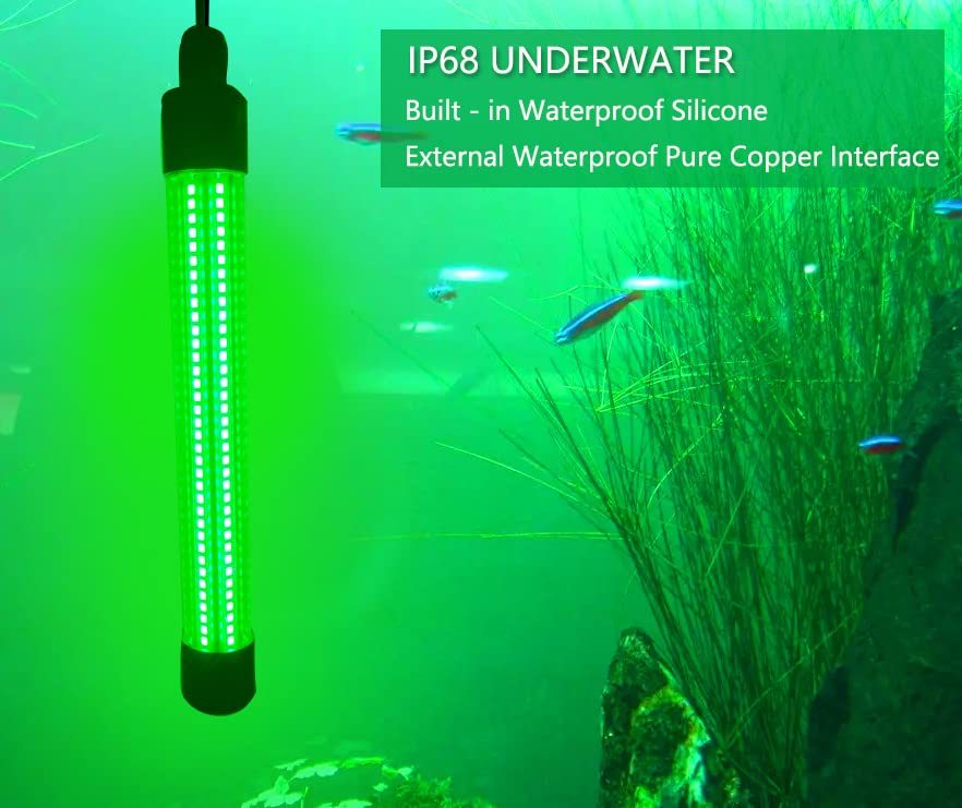 IP68 waterproof submersible LED fishing light in silicone-sealed housing
