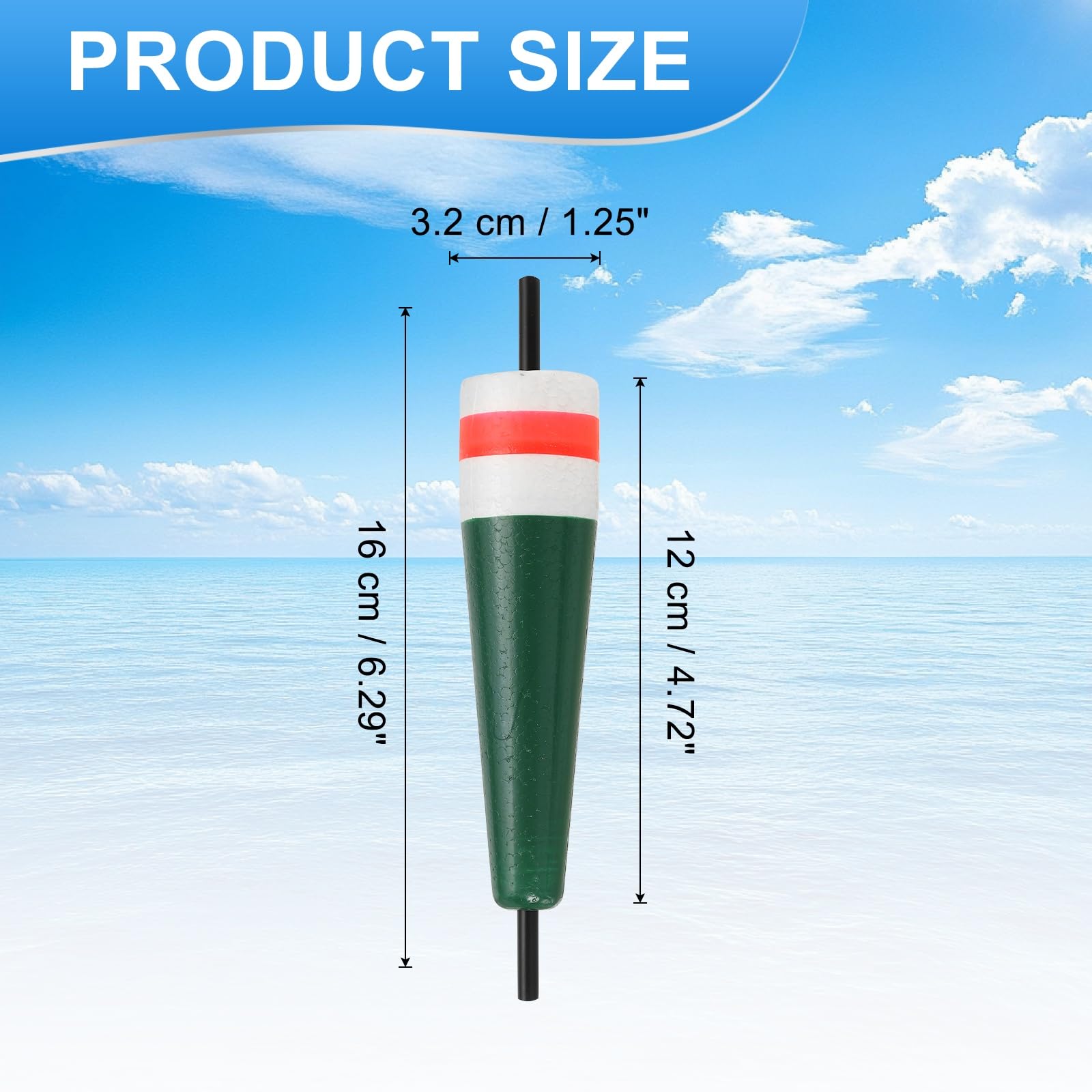 YELARXI 6.3in popping float side view highlights weight-forward balance.