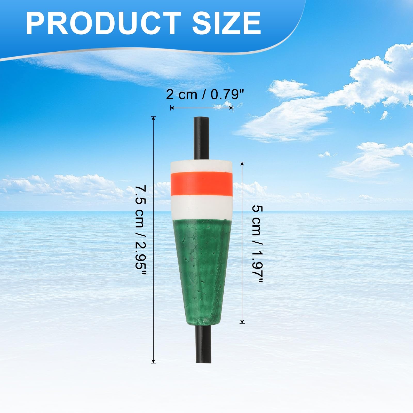YELARXI bottom-weighted fishing bobber in green boosts casting distance and stability