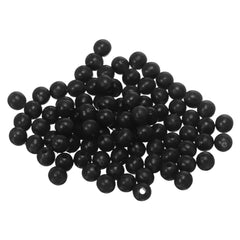 YELARXI round 5mm black fishing beads ready for rigging on a line