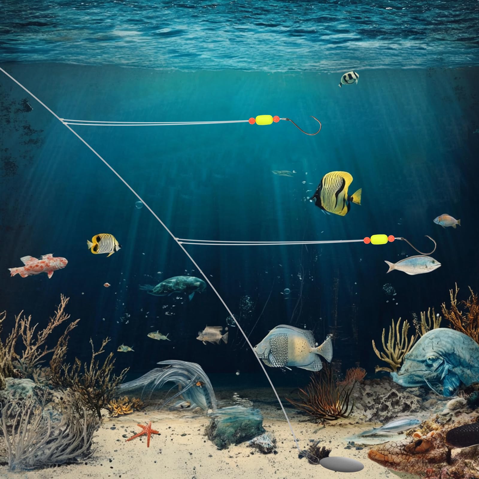 Popping cork rattle rig concept attracting fish