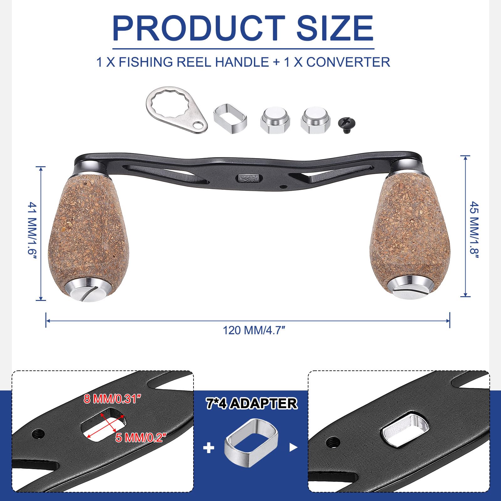 YELARXI wooden knob reel handle provides non-slip grip for comfortable casting sessions