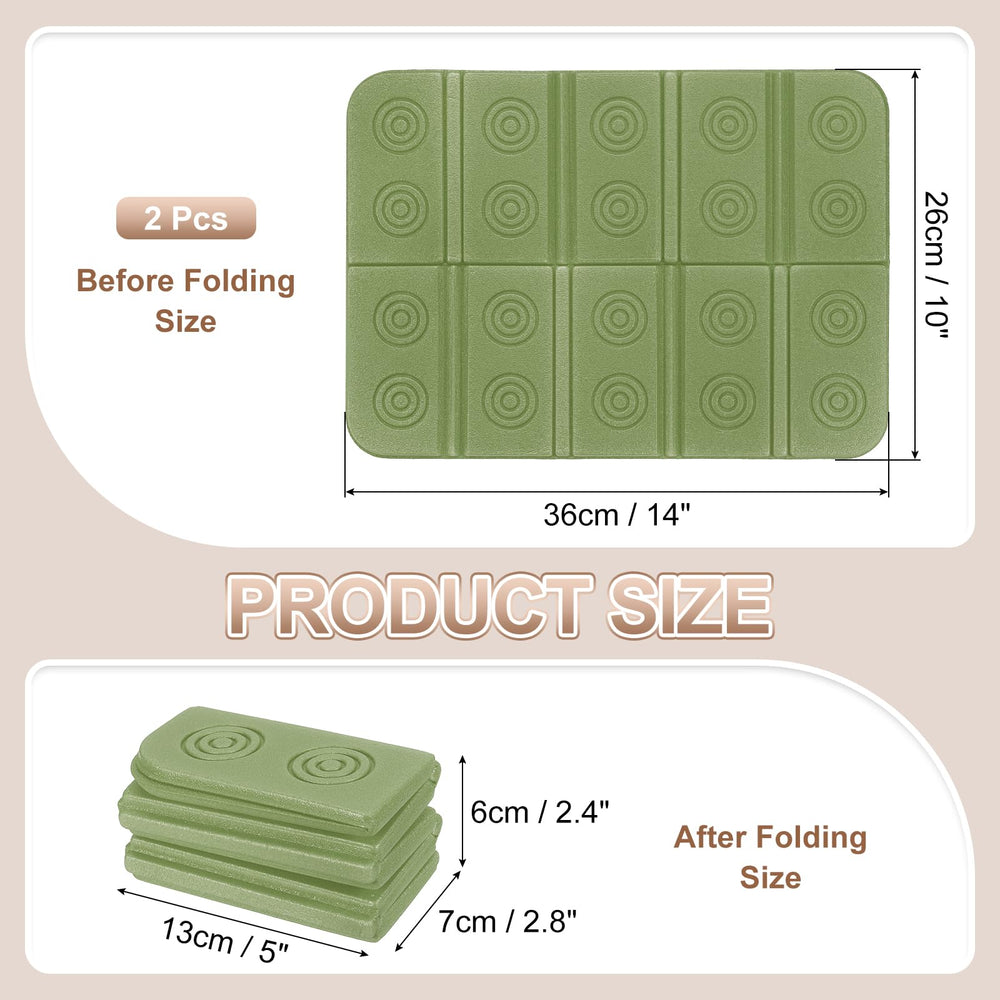 YELARXI foldable foam mat compact for hiking and travel storage.