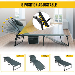 YELLOW JACKET folding cot removable-mattress demonstrates year-round comfort for camping or poolside.