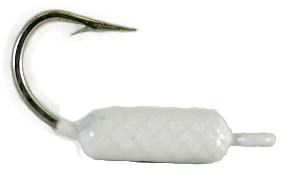 Close-up of Mustad Tarpon 7766D Duratin hooks on Yellowtail Snapper Jig