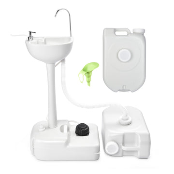 Yescom 17L portable camping sink with pump enables convenient outdoor handwashing.