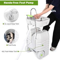 Yescom adjustable-height wash basin fits adults and kids.
