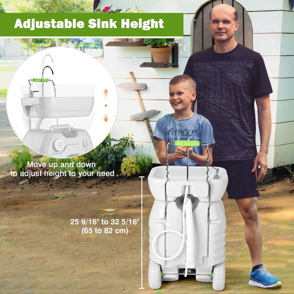 Yescom foldable handle and wheels for easy transport.