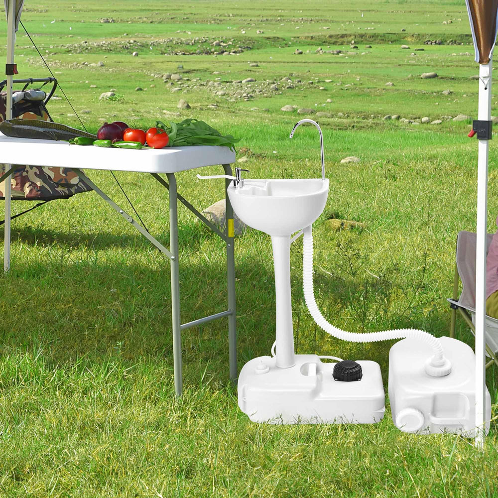 Yescom 24L waste water tank for orderly outdoor wastewater management.