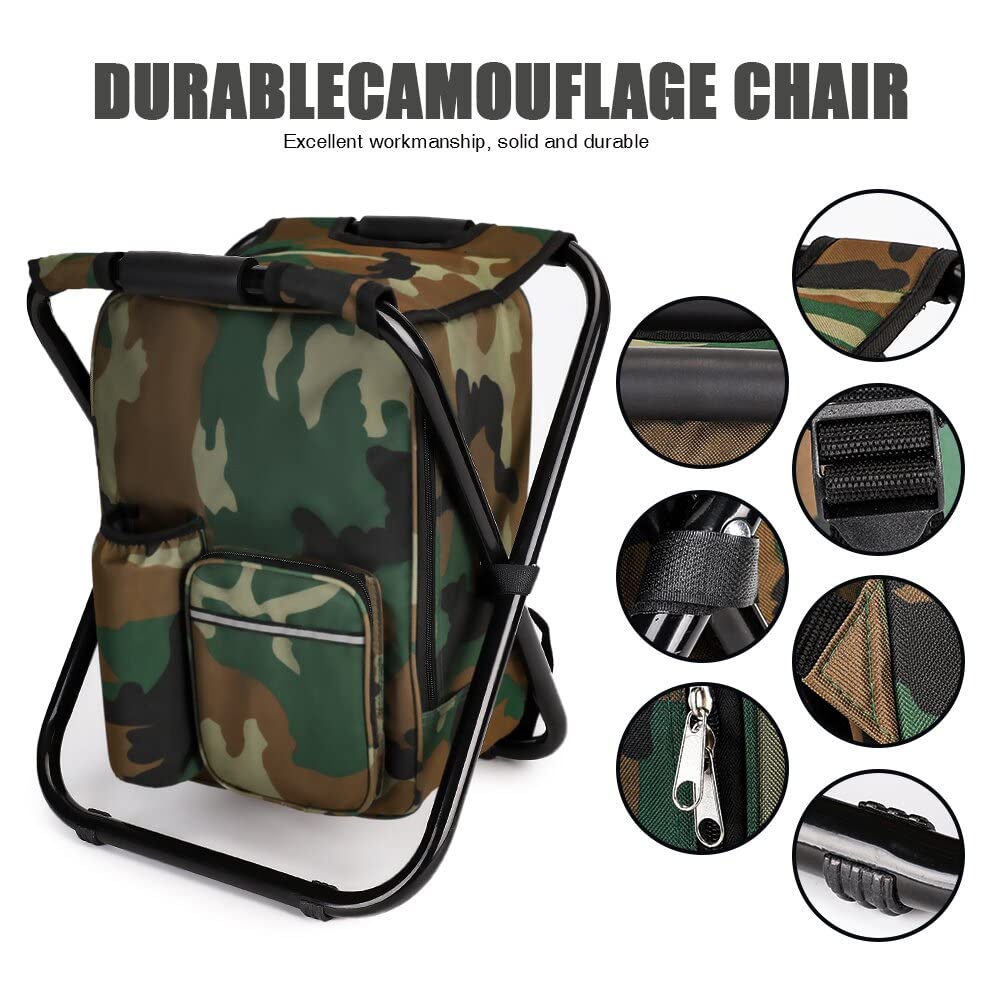 YESIACE backpack chair with multiple pockets for gear organization.