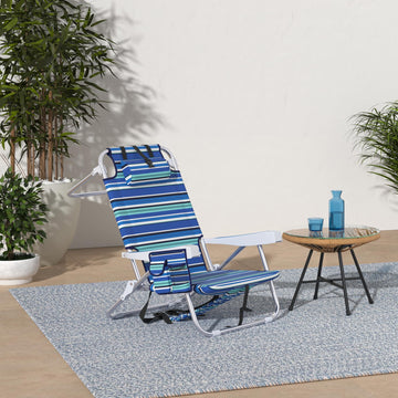 Yestomo beach chair with backpack straps enables hands-free transport for easy beach days