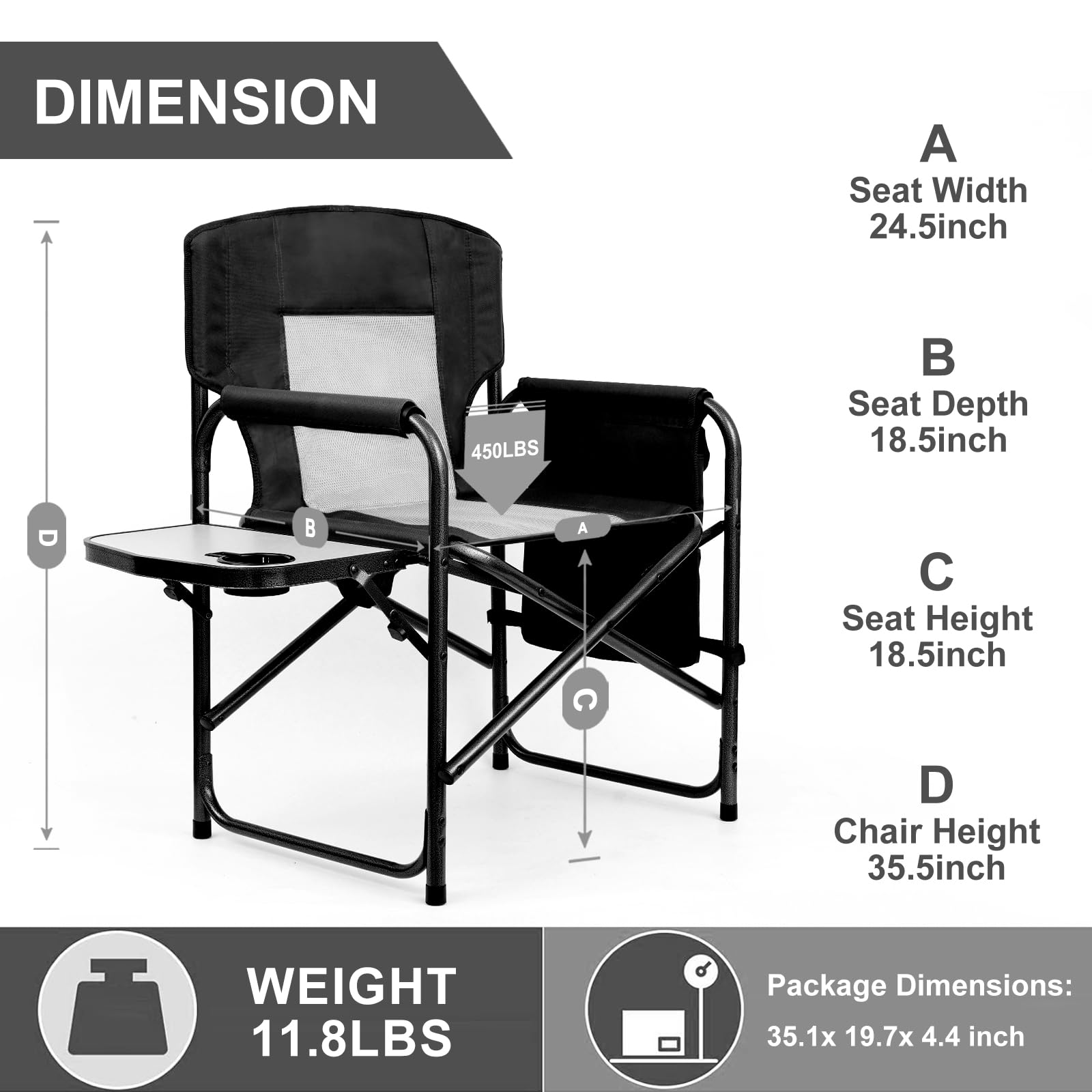 Yestomo wide padded seat and backrest for comfortable lounging.