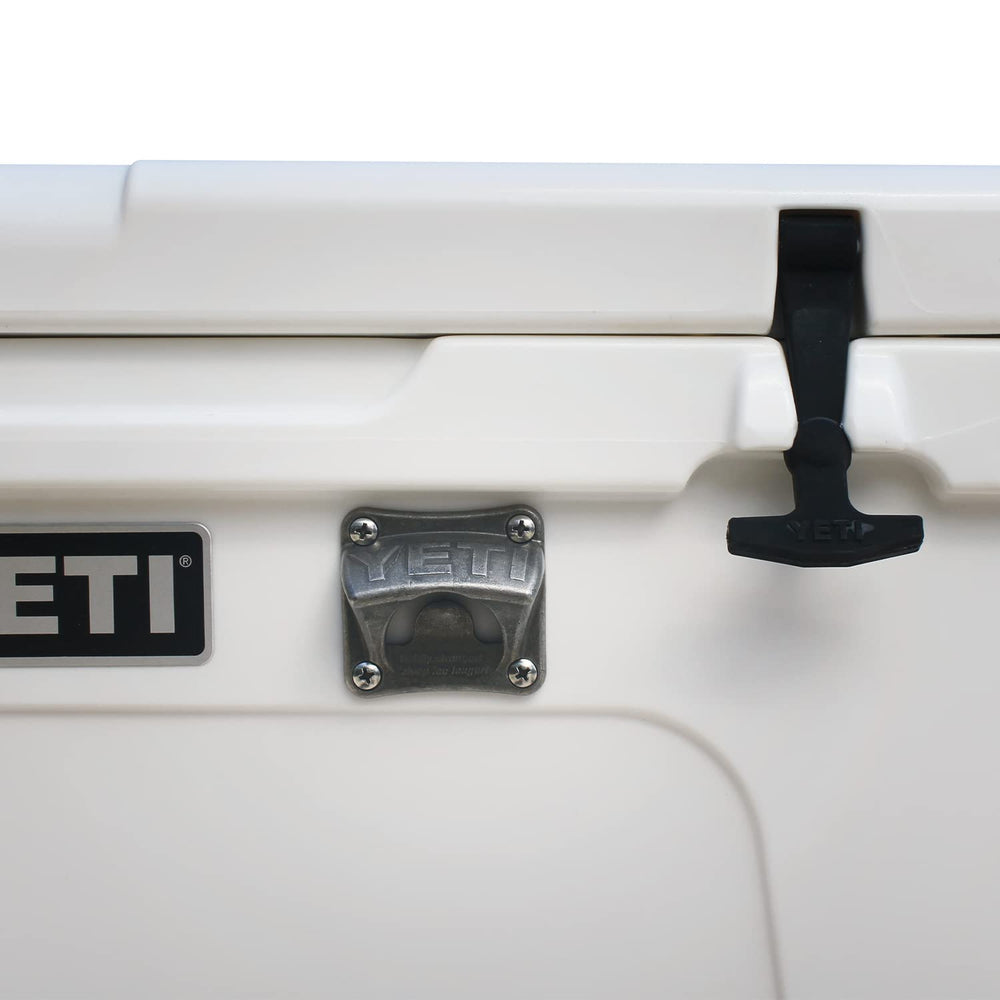 YETI bottle opener compact 2.5 x 2.5 x 1.25 inches fits tight spaces.