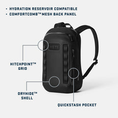 YETI Cayo Backpack 25L mesh-back-panel delivers breathable comfort while you move.