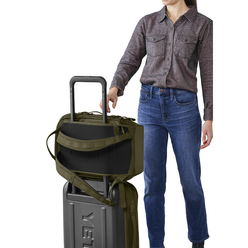 YETI Crossroads Backpack 22L olive compact profile suits daily commutes.