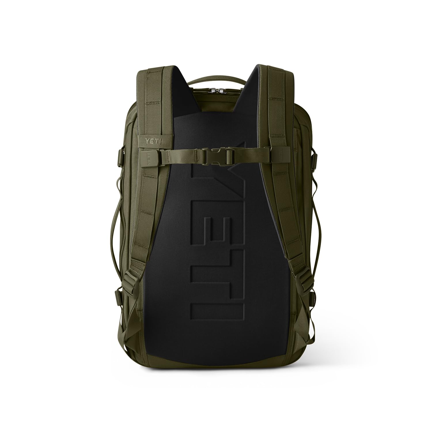 YETI Crossroads Backpack 22L olive laptop sleeve protects 13- to 15-inch devices.
