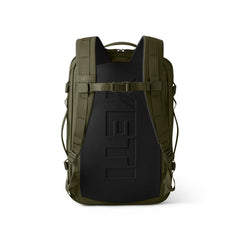 YETI Crossroads Backpack 22L olive laptop sleeve protects 13- to 15-inch devices.