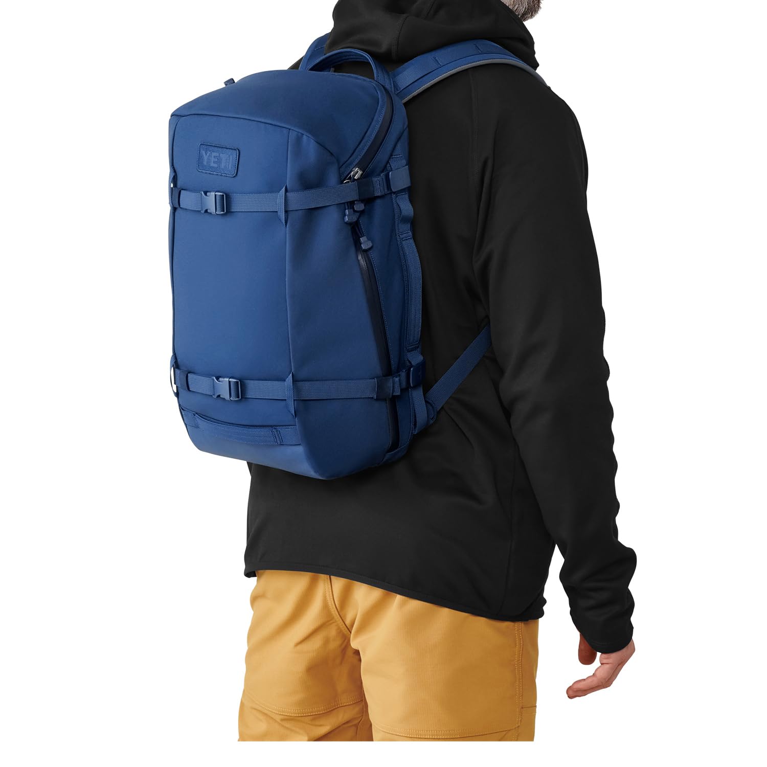 YETI Crossroads Backpack 22L olive side pocket entry offers convenient access.