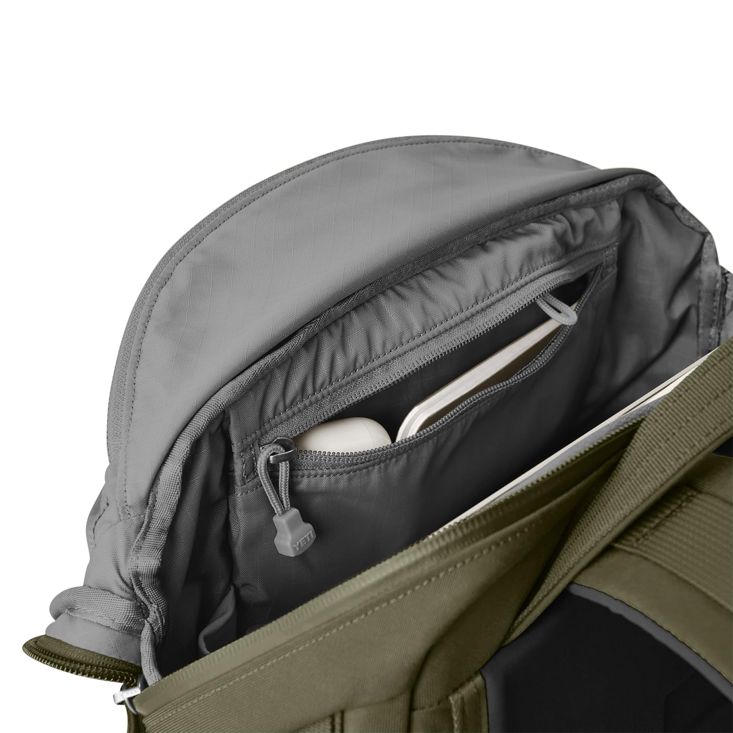 YETI Crossroads Backpack 22L olive ready for travel and weekend trips.