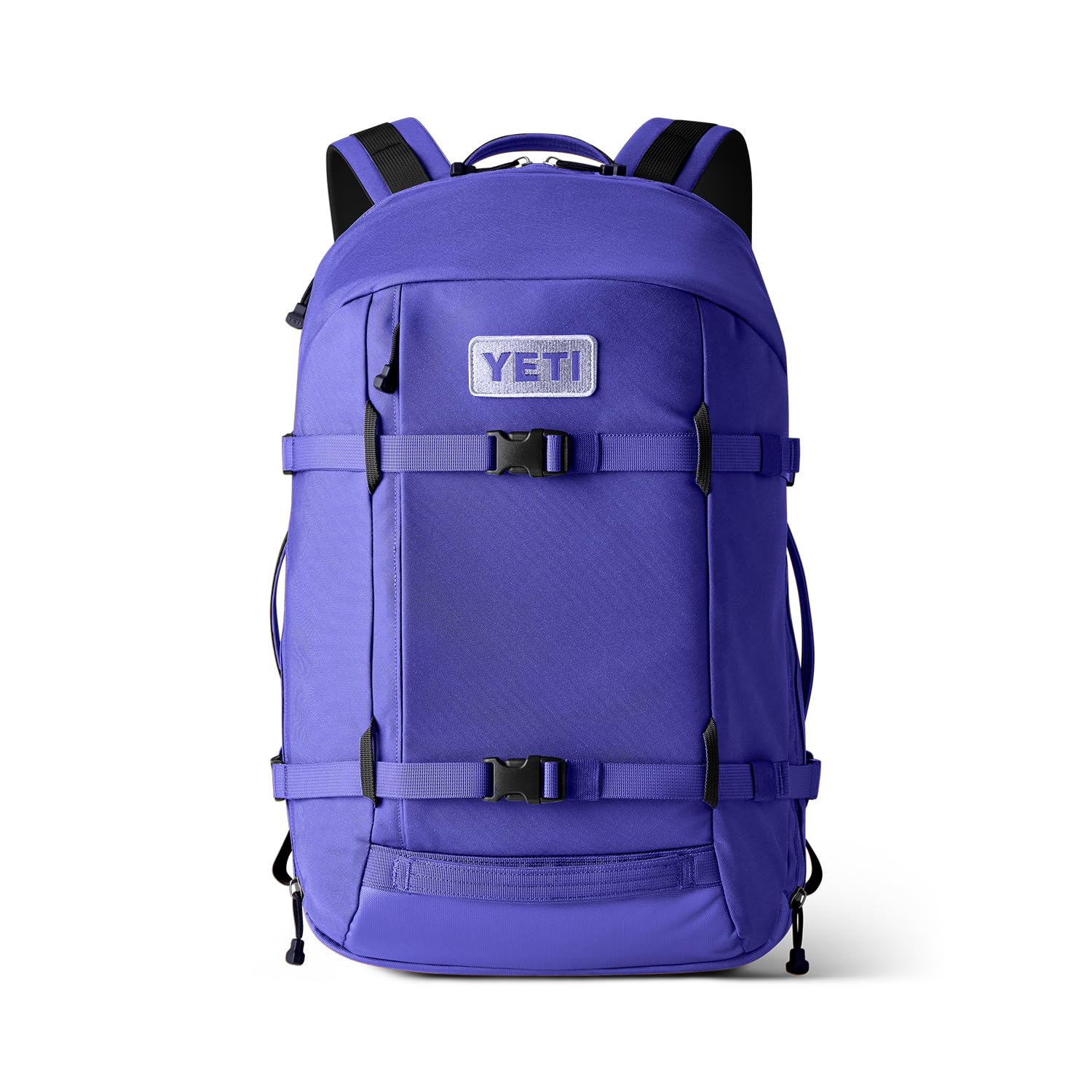 YETI Crossroads 27L backpack front view showcases rugged ultramarine violet for daily commuting.