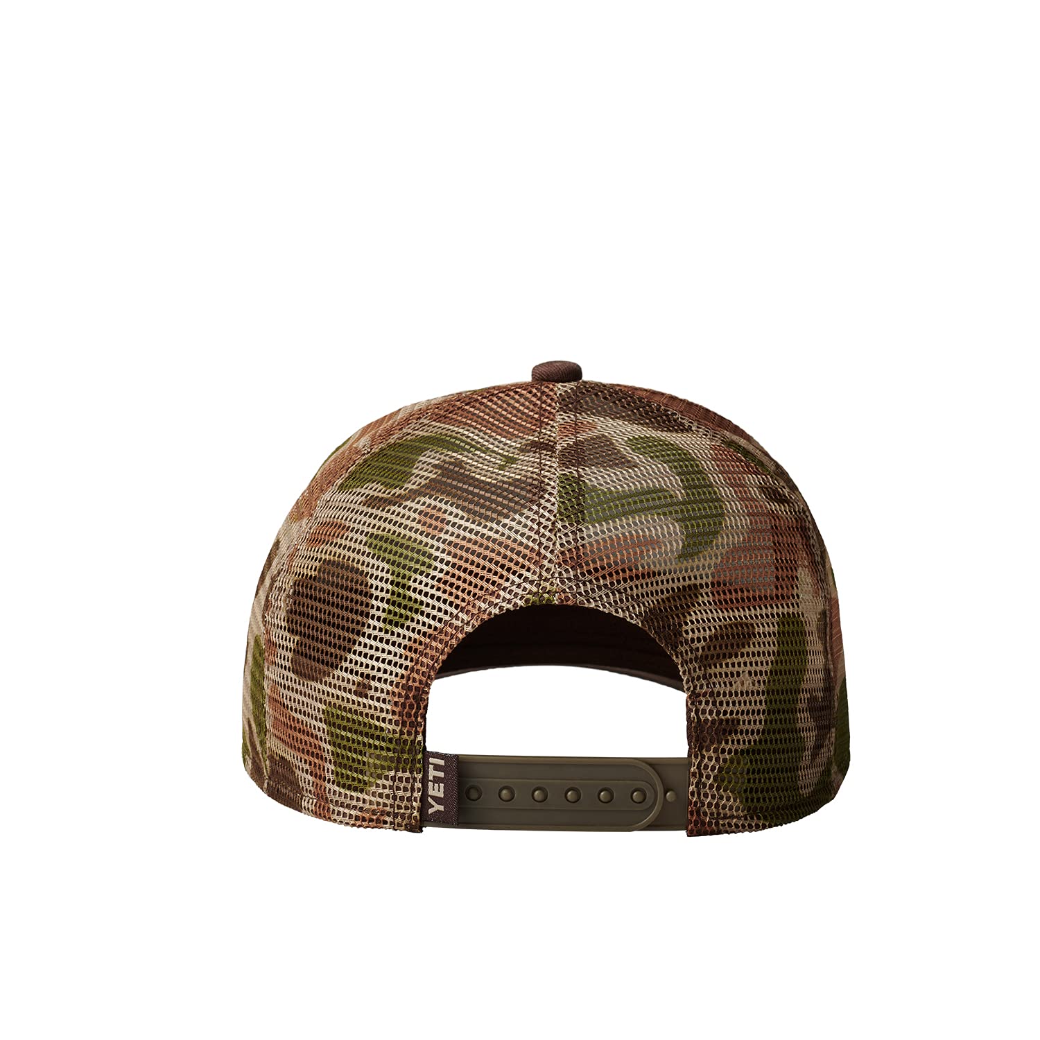 YETI Duck Stamp Trucker Hat brim detail featuring NetPlus recycled material concept.
