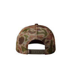 YETI Duck Stamp Trucker Hat brim detail featuring NetPlus recycled material concept.
