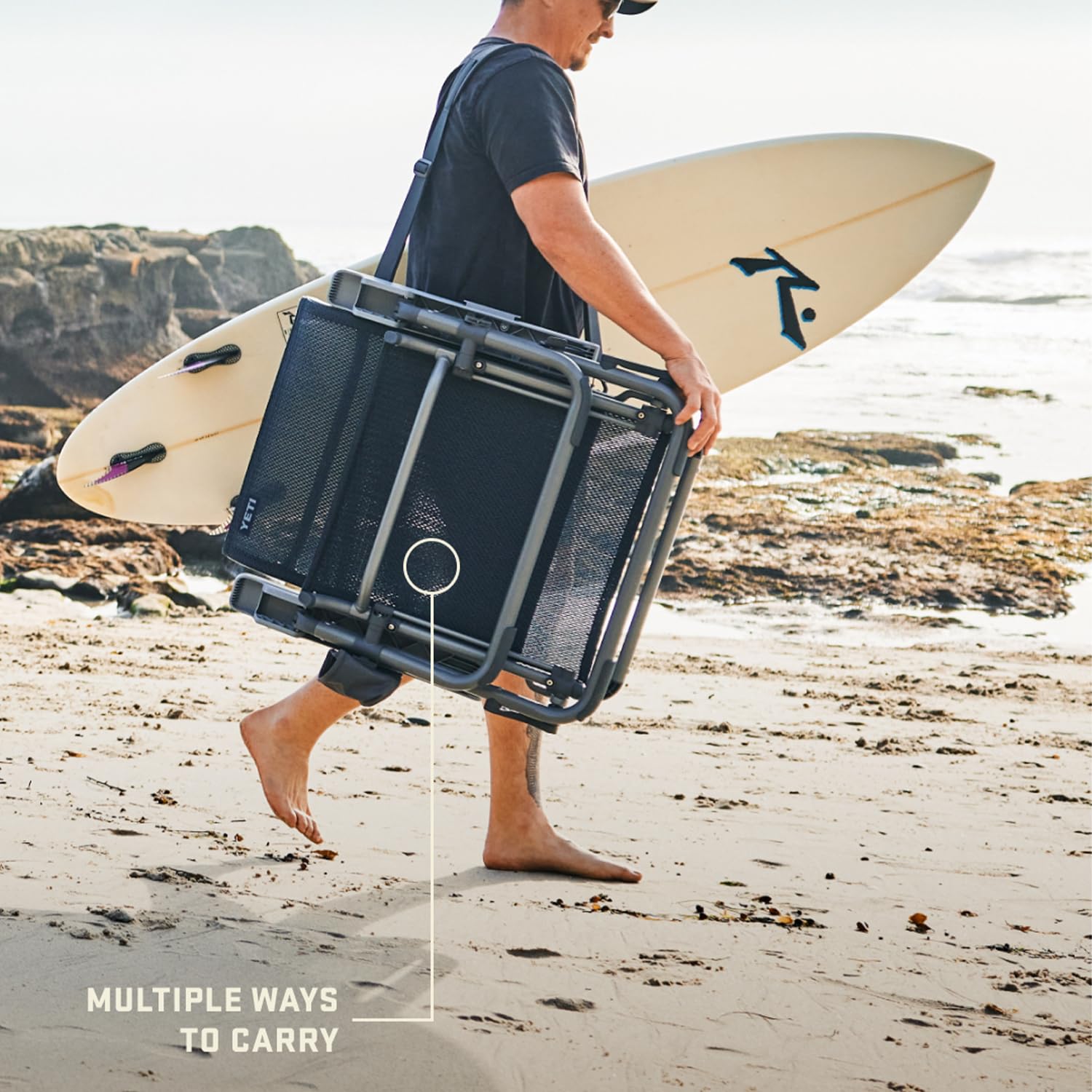 YETI Hondo Seafoam chair has attachment points for extra storage