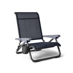 YETI Hondo reclining beach chair with waterfall headrest for pillow-like neck support.