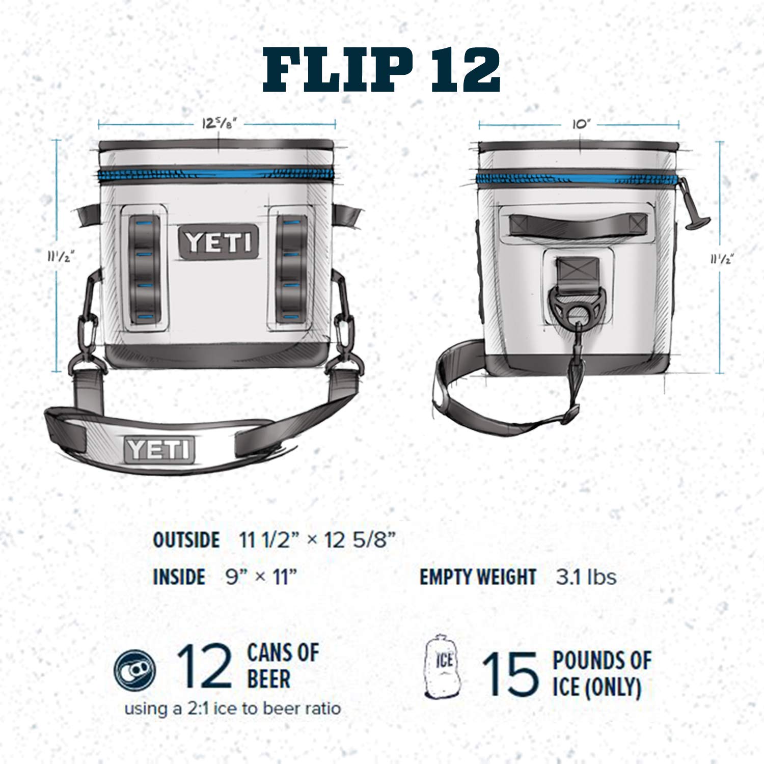 YETI Hopper Flip 12 fabric resists UV and wear for daily use.
