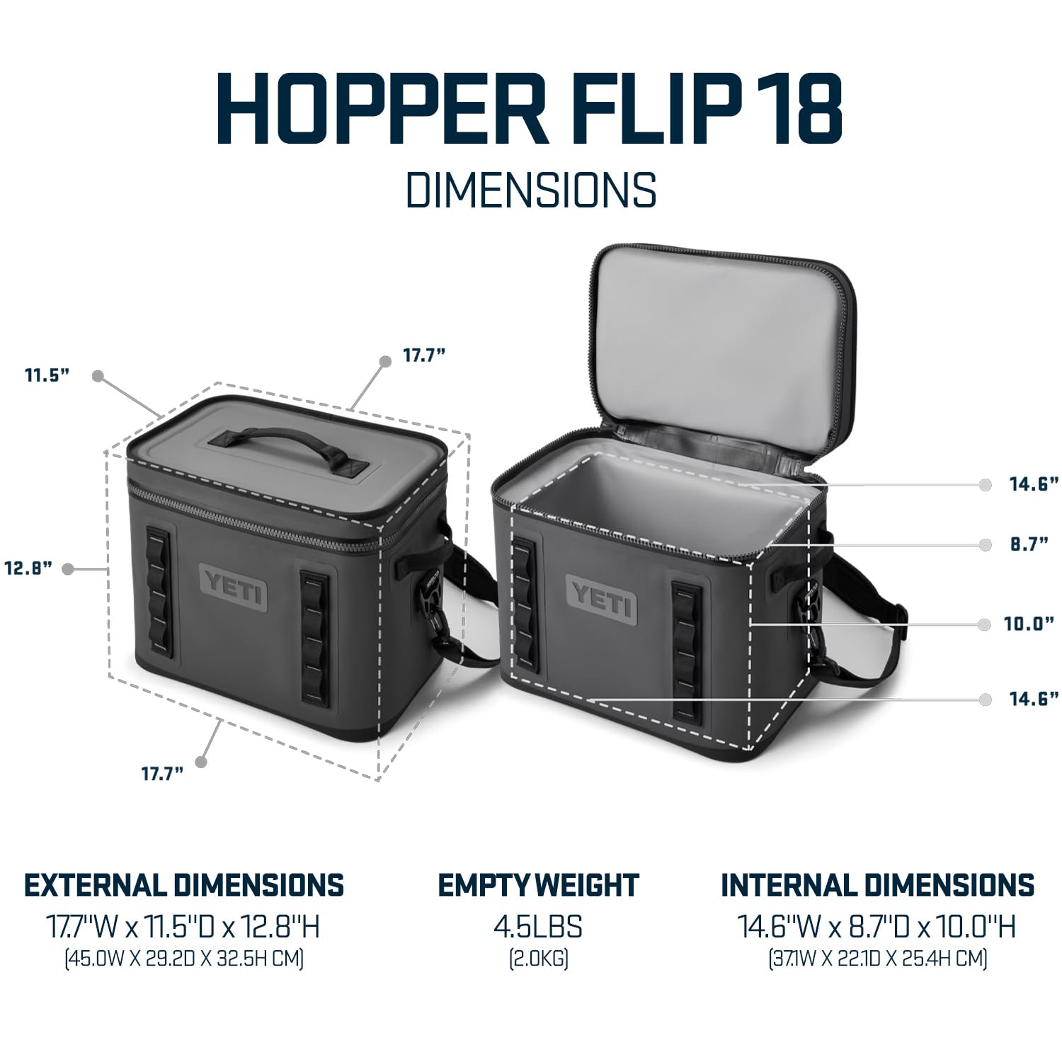 YETI Hopper Flip 18 HydroLok zipper provides a leakproof seal during transport
